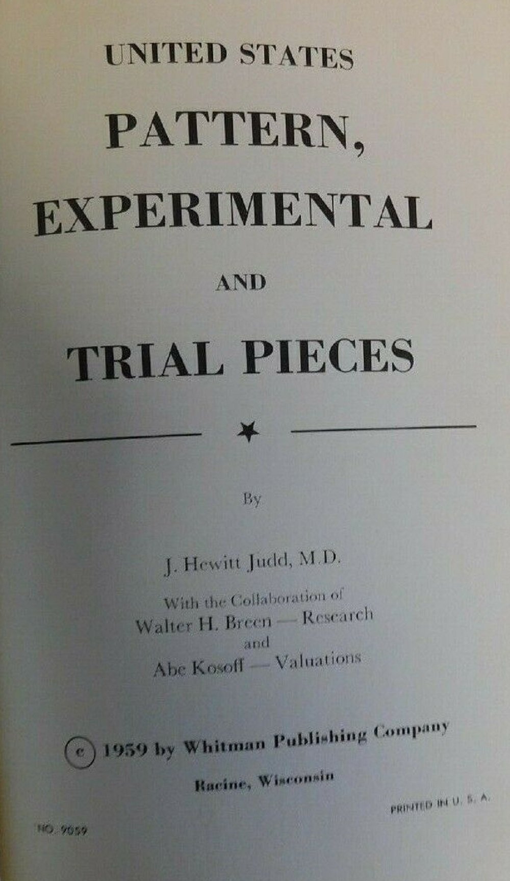 Dr.-J.-Hewitt-Judd's-United-States-Pattern,-Experimental-And-Trial-Pieces,-First-Edition